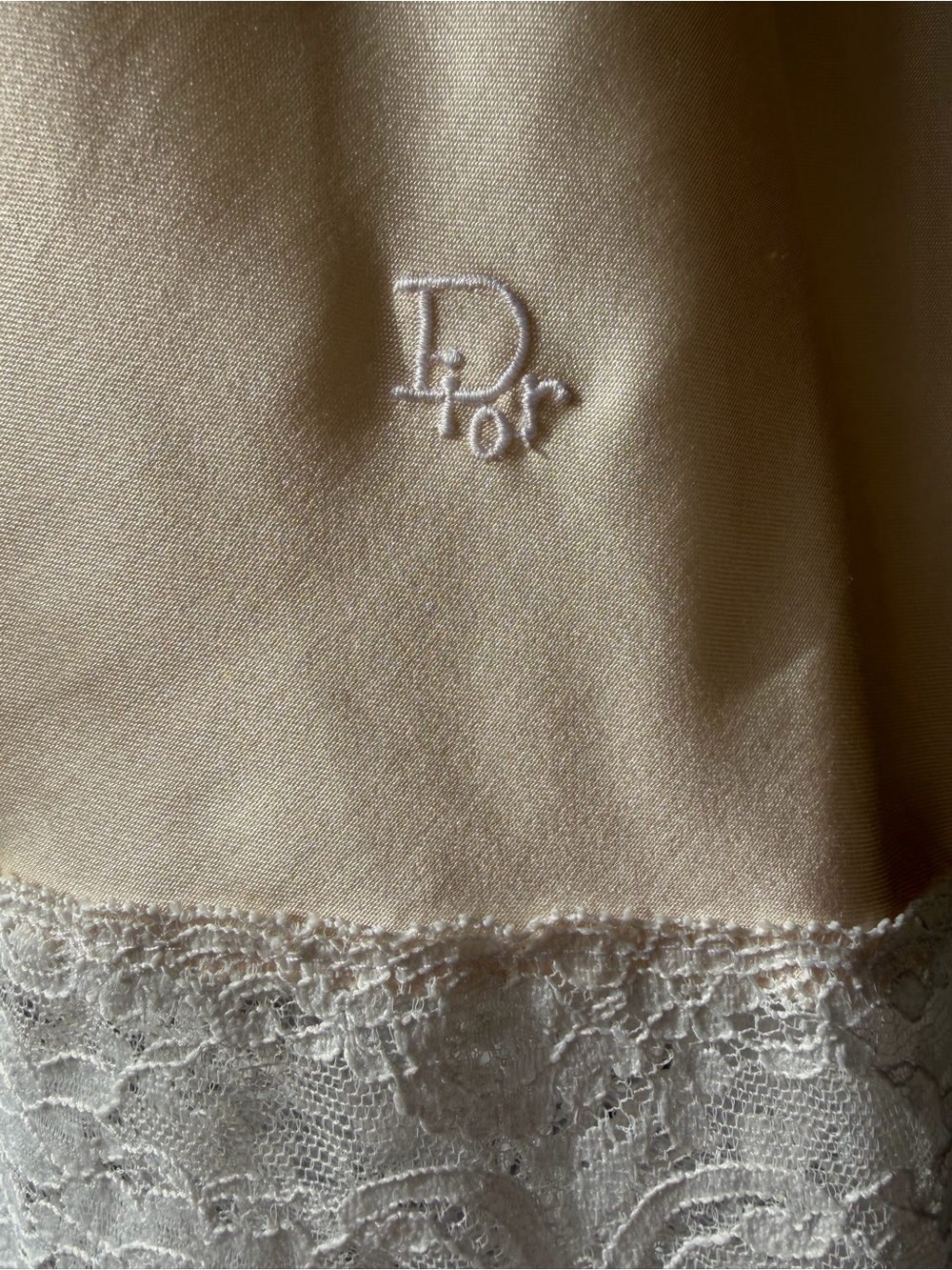 Christian Dior Soft Peach Slip with Lace bottom